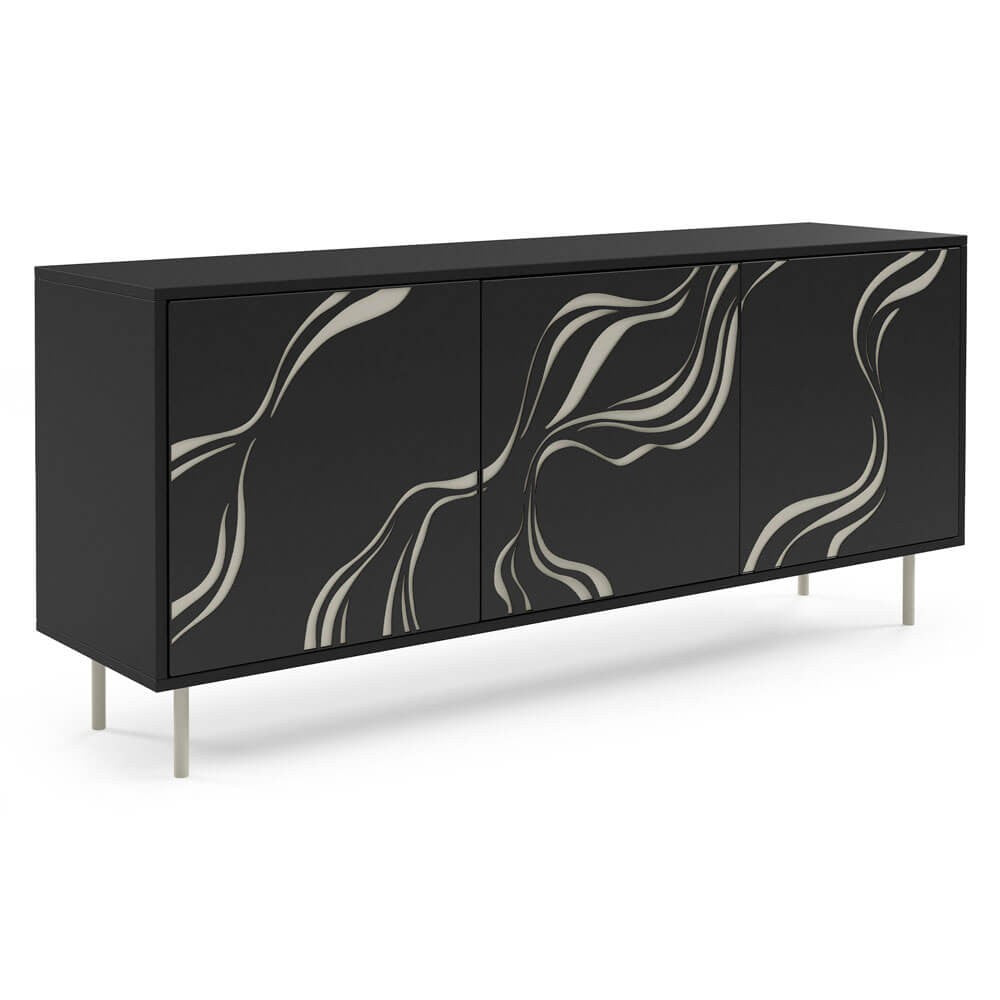 Kumode Vinto 164.5/42/77 cm melns - N1 Home