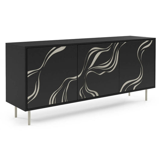 Kumode Vinto 164.5/42/77 cm melns - N1 Home