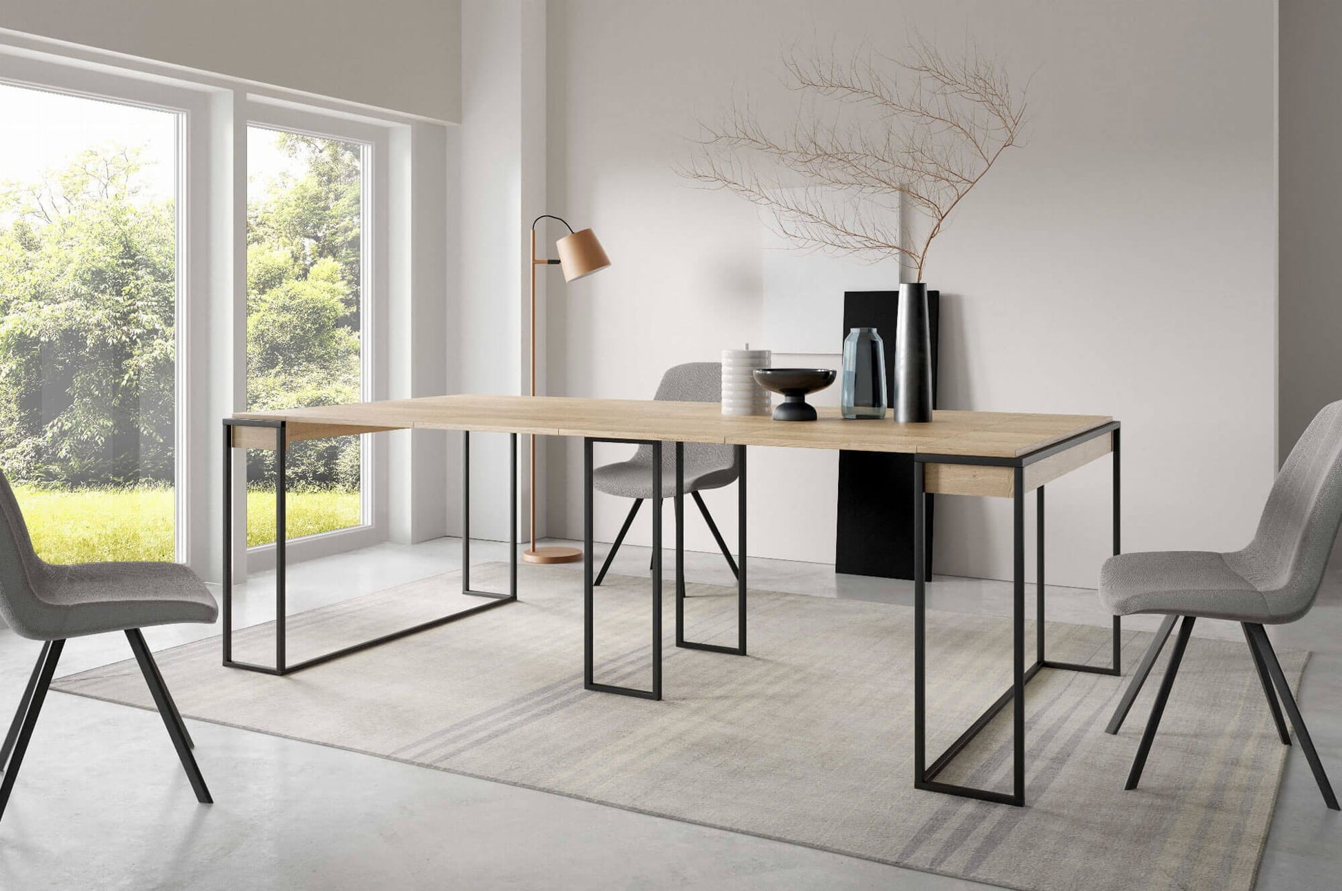 Konsole Aristo 78/18/100 cm melns Pietra Grigio/kašmirs - N1 Home