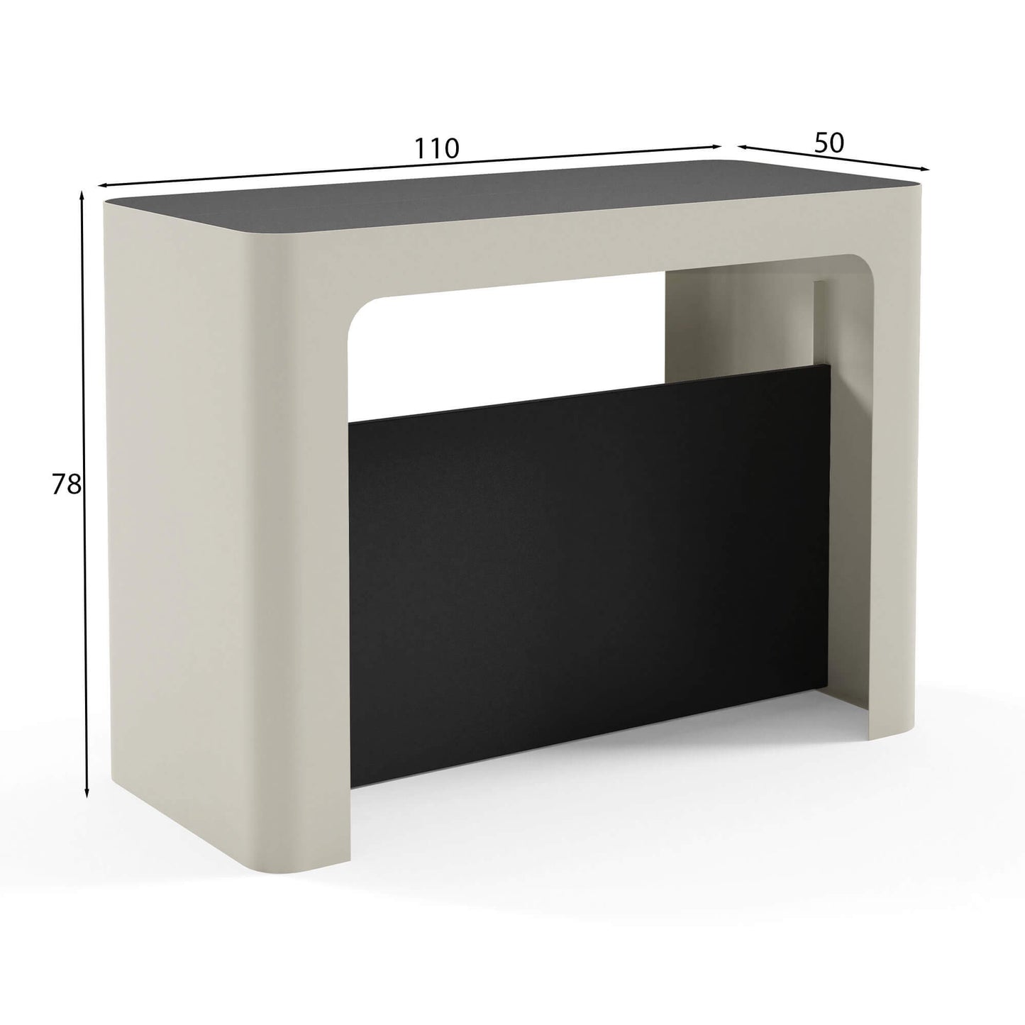 Konsole Vero 110/50/78 cm dabīgs Halifax ozols/melns - N1 Home