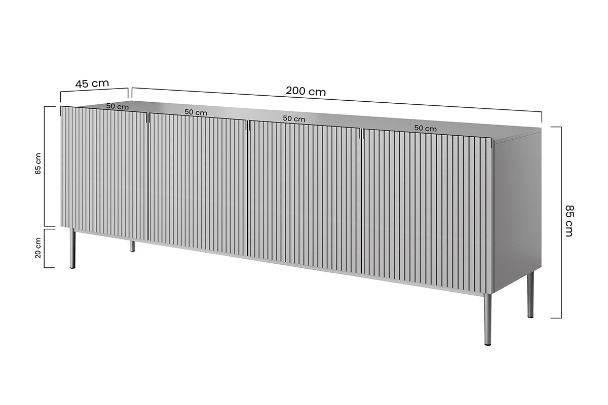 Kumode AUSTIN melnas kājas 200/85/45 zils