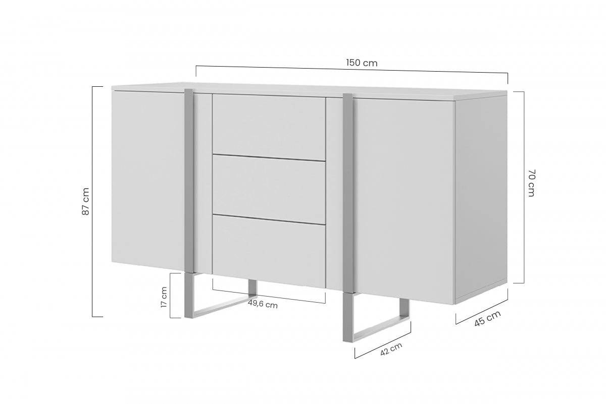 Kumode VECA 150/87/45 melns/ dabīgs