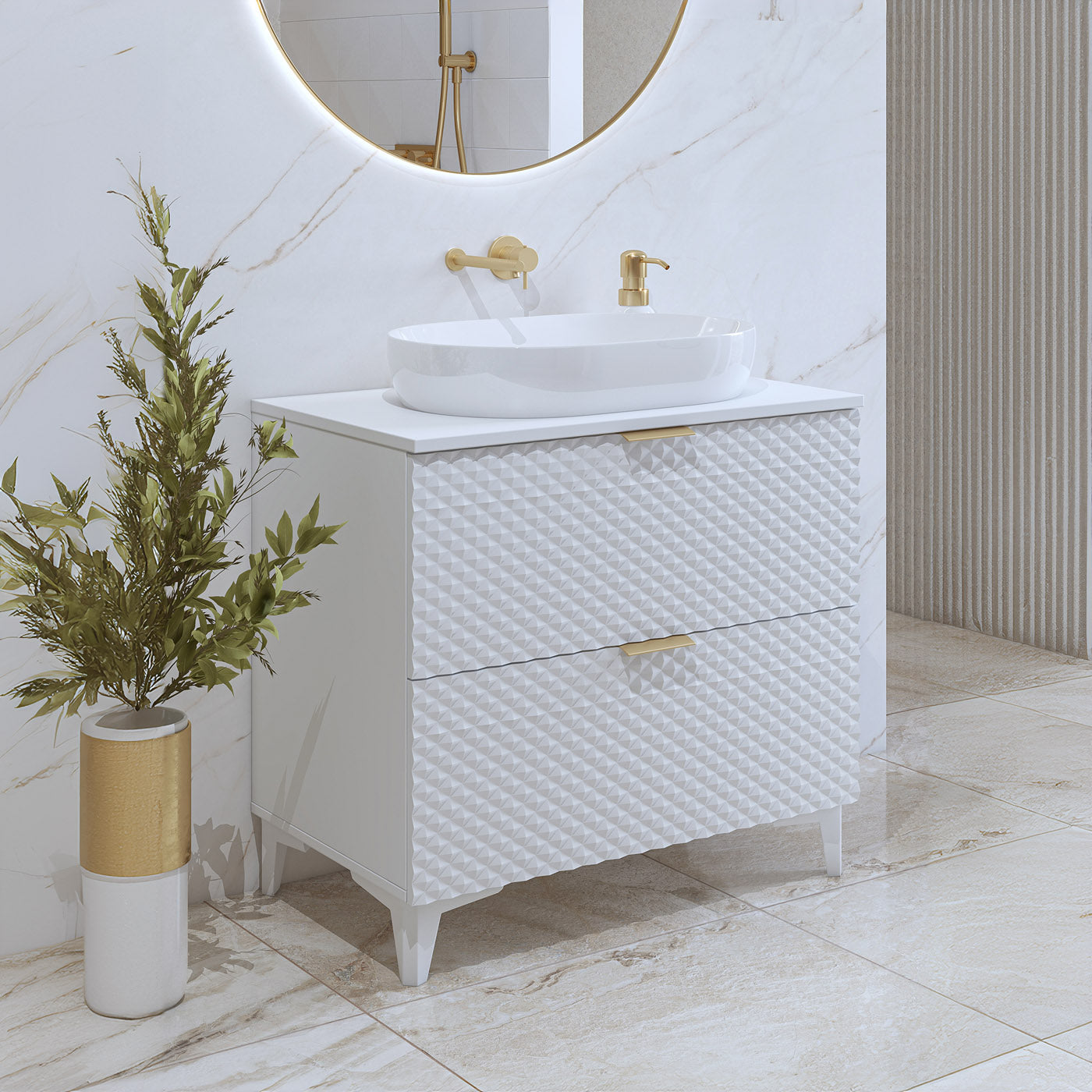 Skapis Lors 80/49/63 cm balts