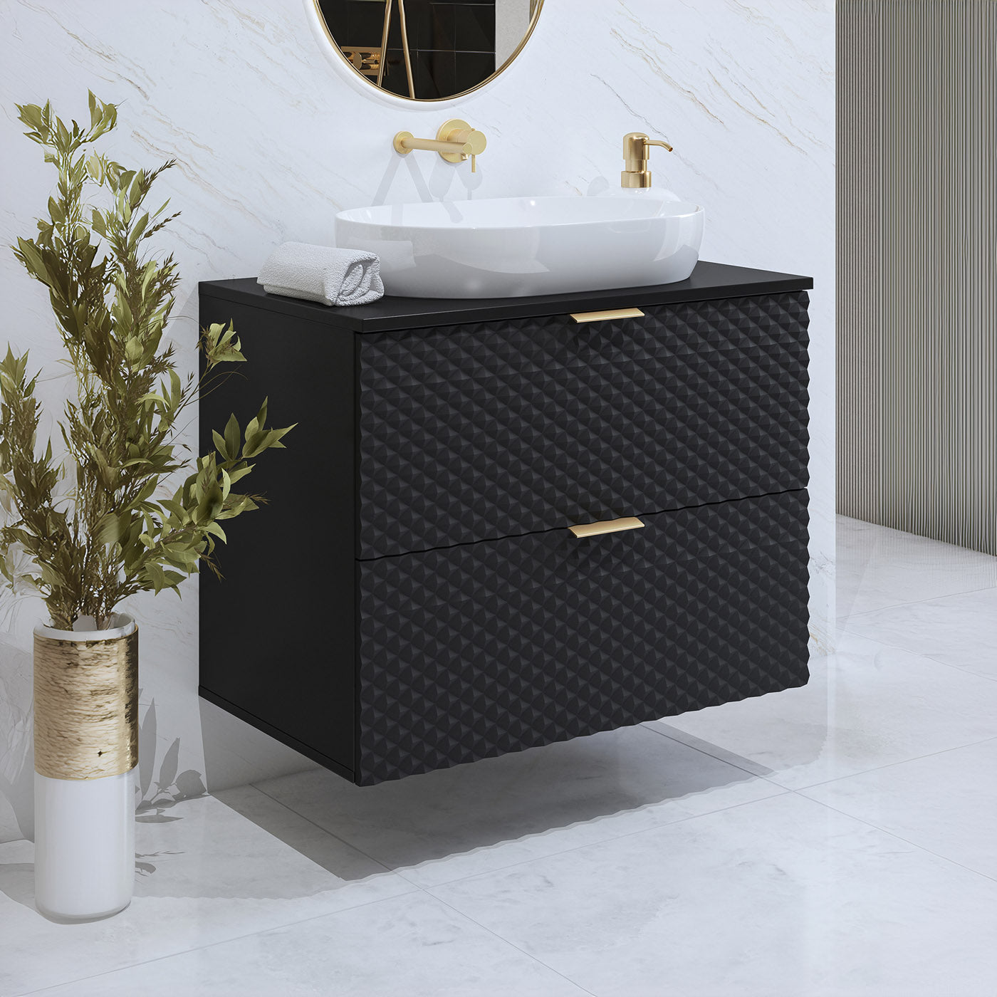 Skapis Lors 80/49/63 cm melns