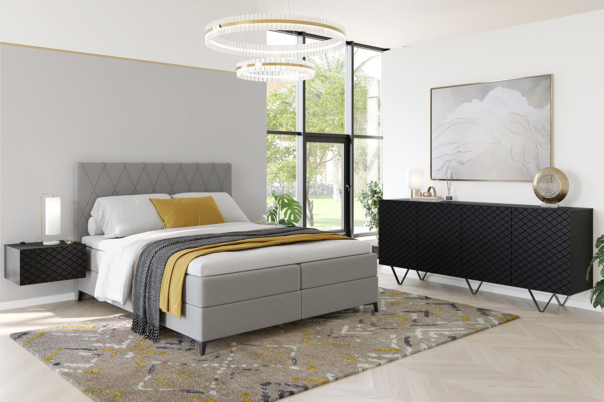 LUKKA kumodes 190/83 /42 cm melns/melns