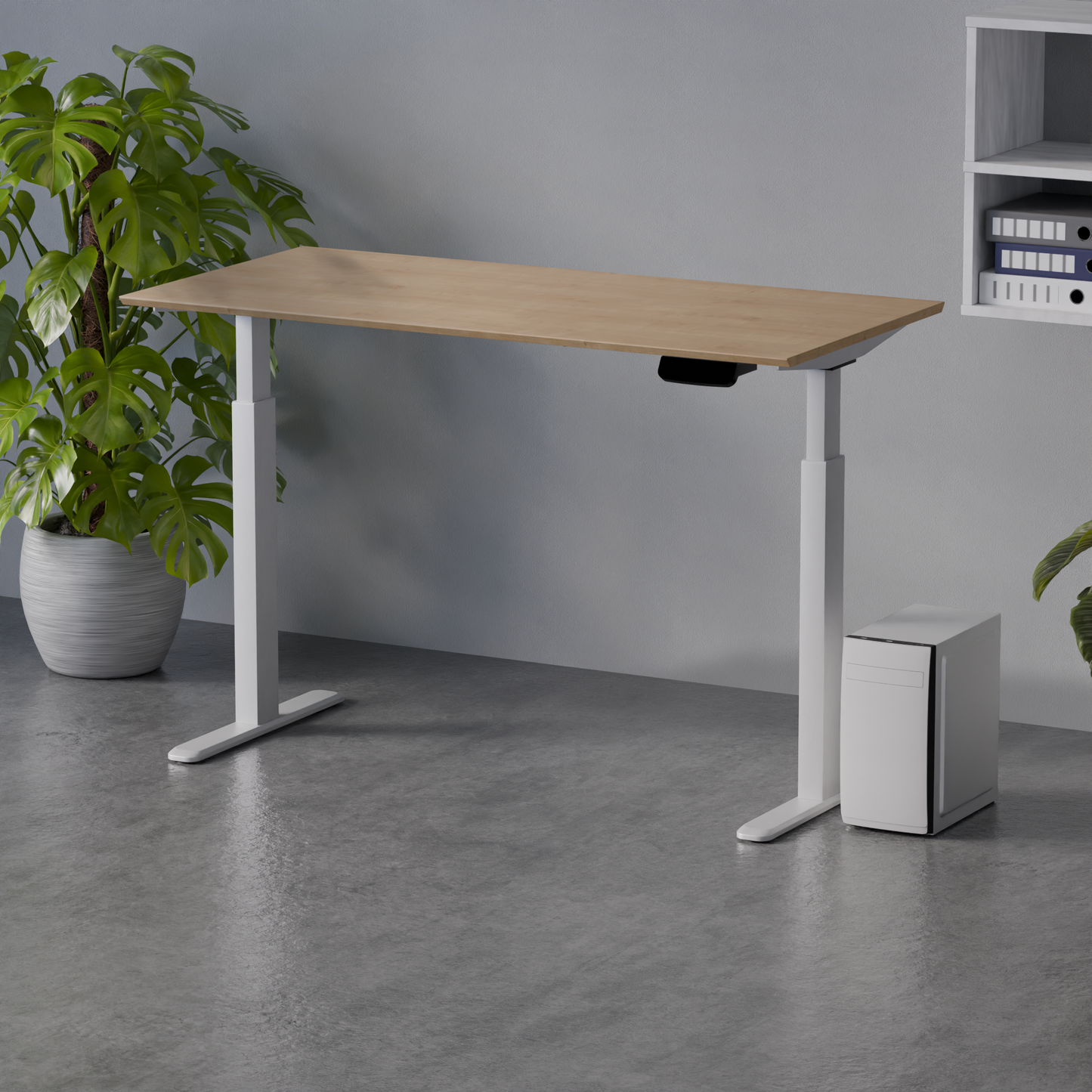 Biroja galds Conti Pro 60/140 cm balts/Hamilton ozols - N1 Home