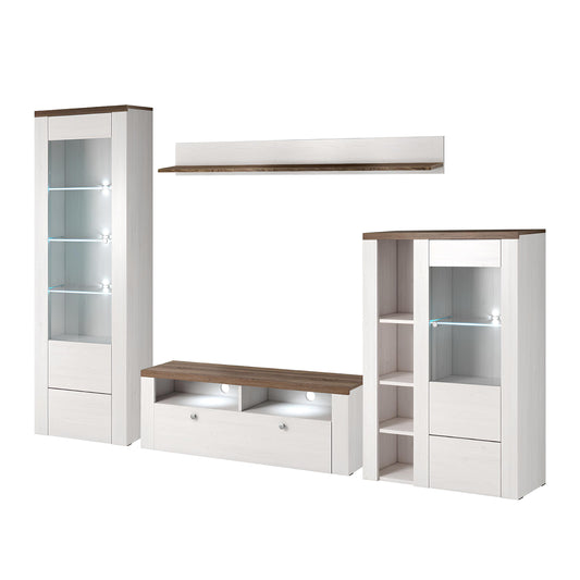 Sienas bloks Laroš 240+/206/37 cm Sonoma trifele/Sibiu lapegle - N1 Home