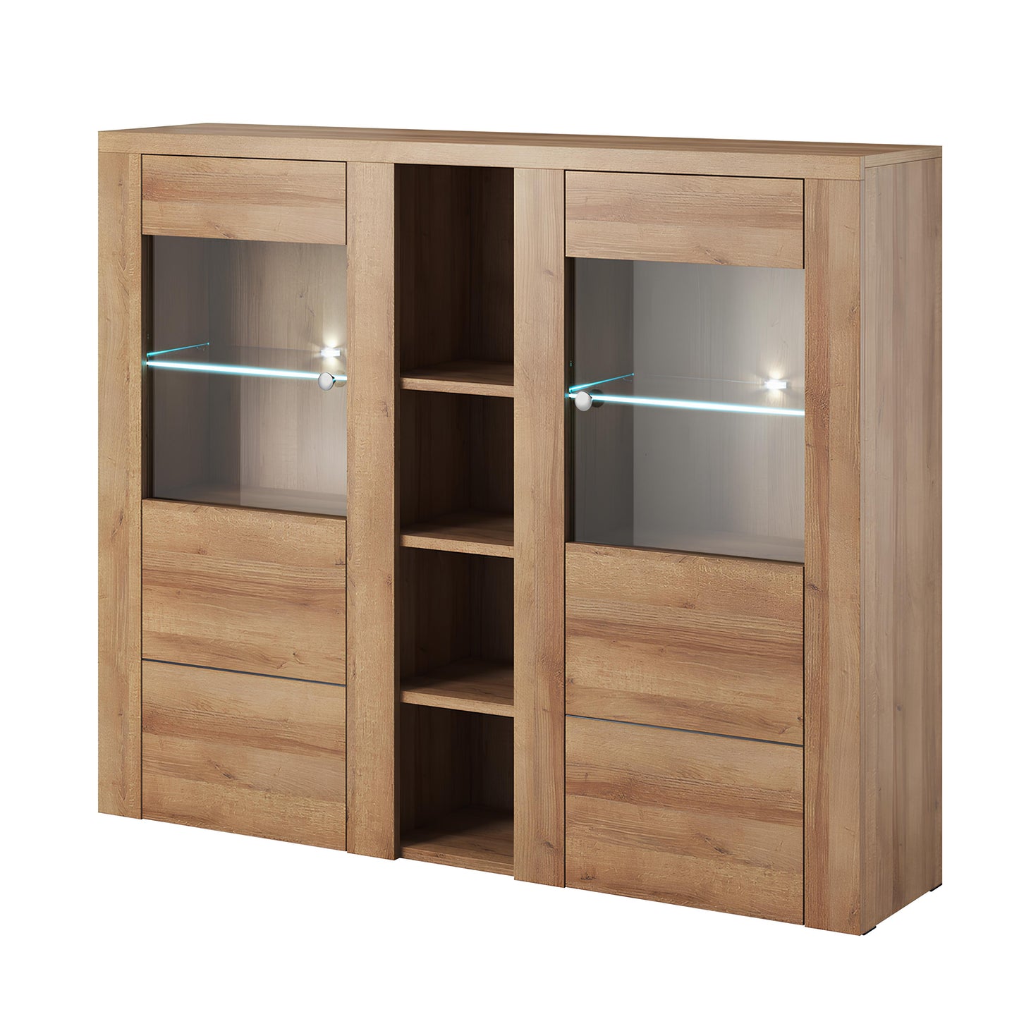 Kumode Laroš 155/130/37 cm Rivjēras gaišais ozols - N1 Home