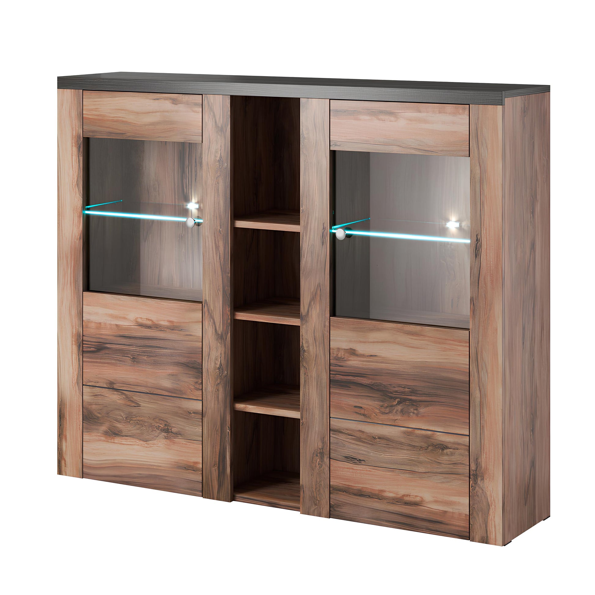 Kumode Laroš 155/130/37 cm touchwood/satīna nusbaum - N1 Home
