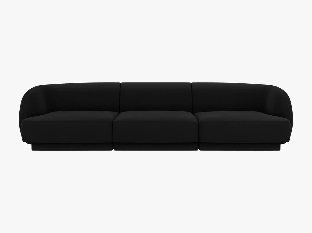 Dīvāns Miley Micadoni 255/90/70 cm Velvet Bluvel 19 Black