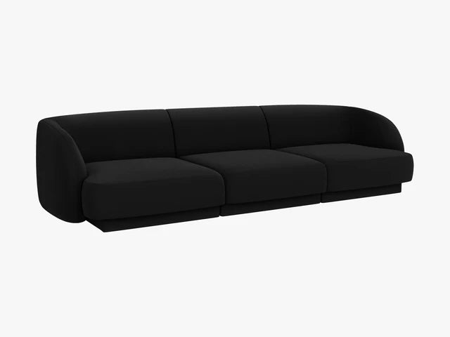 Dīvāns Miley Micadoni 255/90/70 cm Velvet Bluvel 19 Black