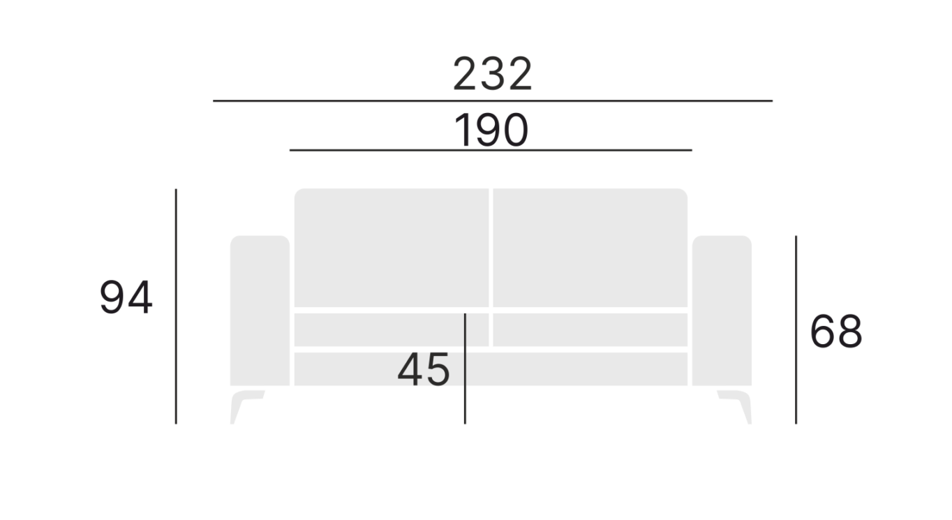 Dīvāns Nordi 232/94/55 cm Massimo 419 - N1 Home