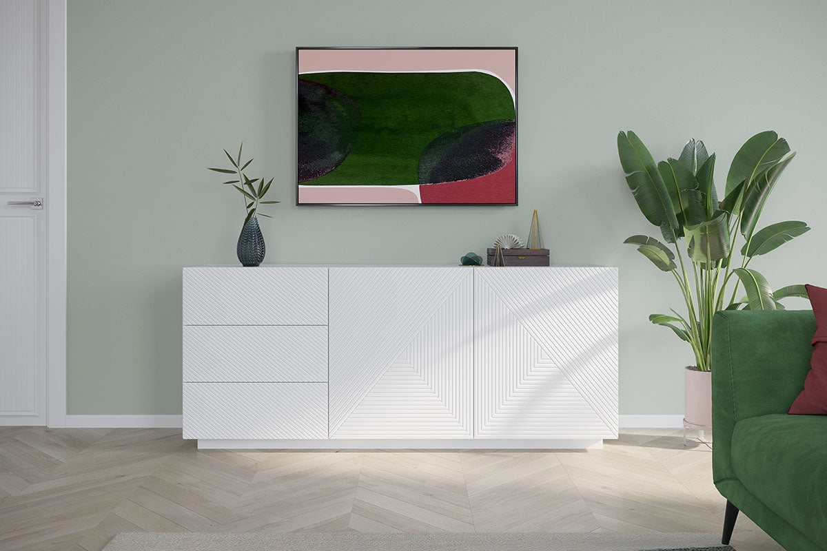 OSLO kumode bez kājas 167/71/43 cm matēts balts