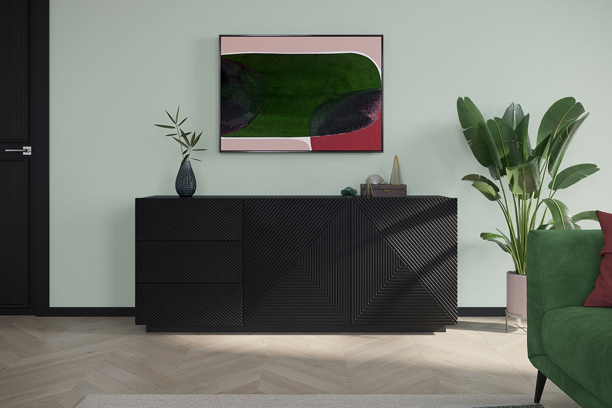 OSLO kumode bez kājas 167/71/43 cm melns