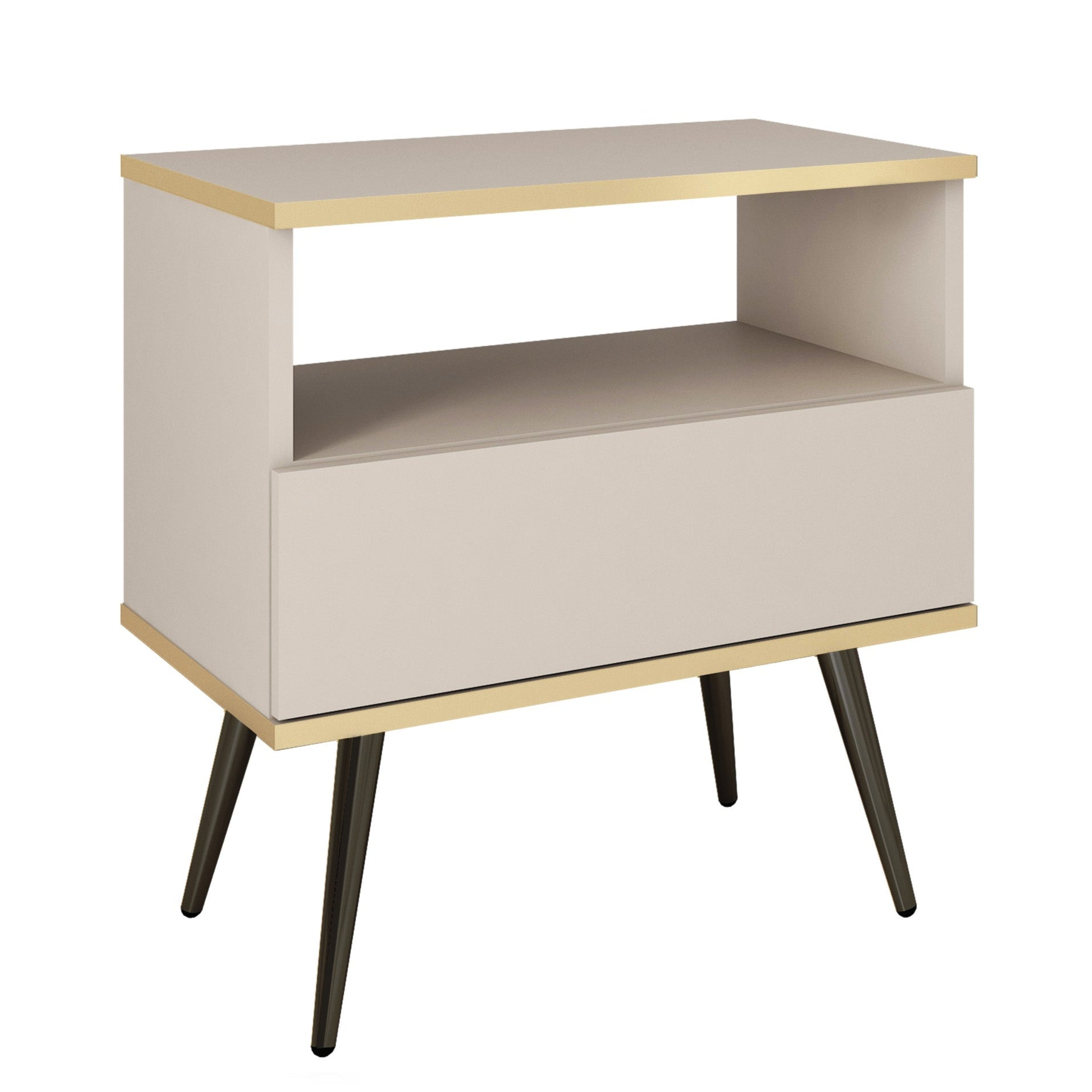 Naktsskapītis O2 54/59/39 cm bēšs/melns - N1 Home