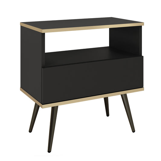 Naktsskapītis O2 54/59/39 cm melns/melns - N1 Home