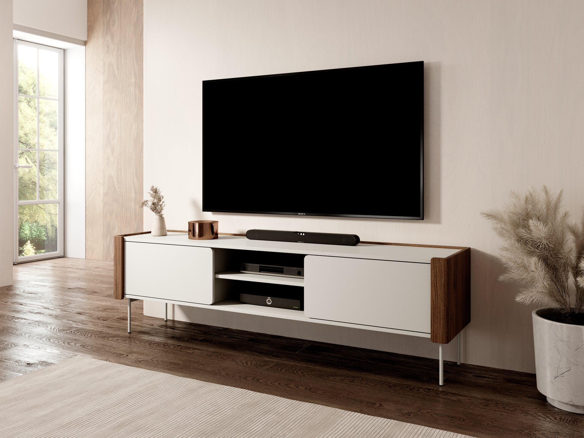 TV skapīs Osa 180/52,4/39,5 cm balts - N1 Home