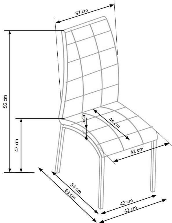 RD pelēks baltais krēsls 42/63/100 cm