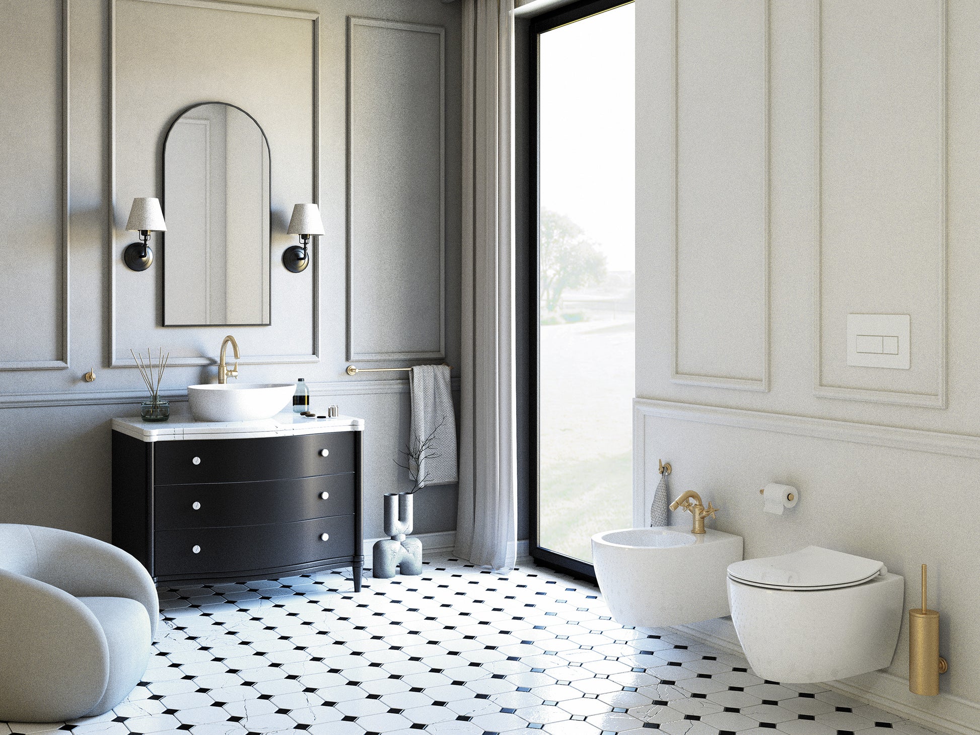 Izlietnes maisītājs, augsts Temisto 227 mm nero - N1 Home