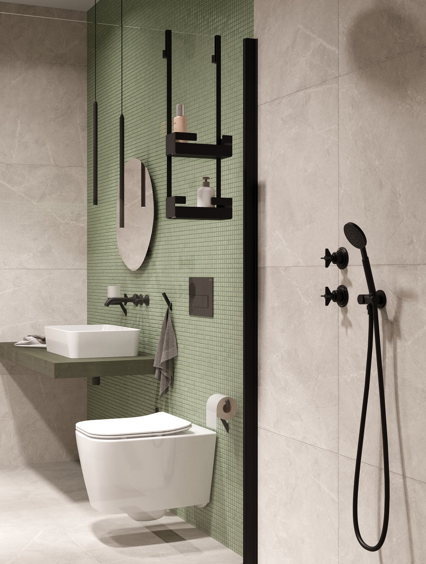 Iebūvēts izlietnes maisītājs Temisto 198 mm nero - N1 Home