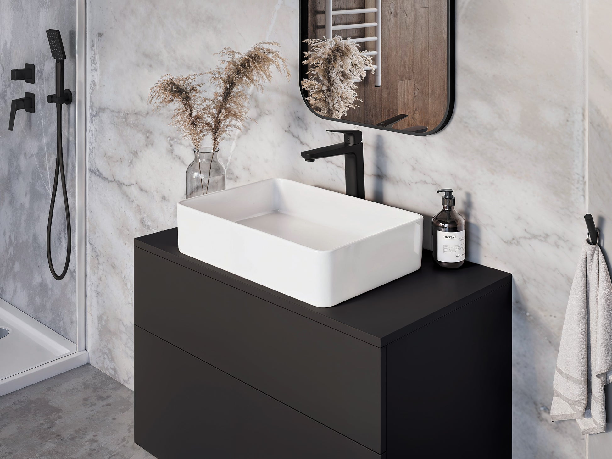 Izlietnes maisītājs, augsts, Blur 29 cm nero - N1 Home