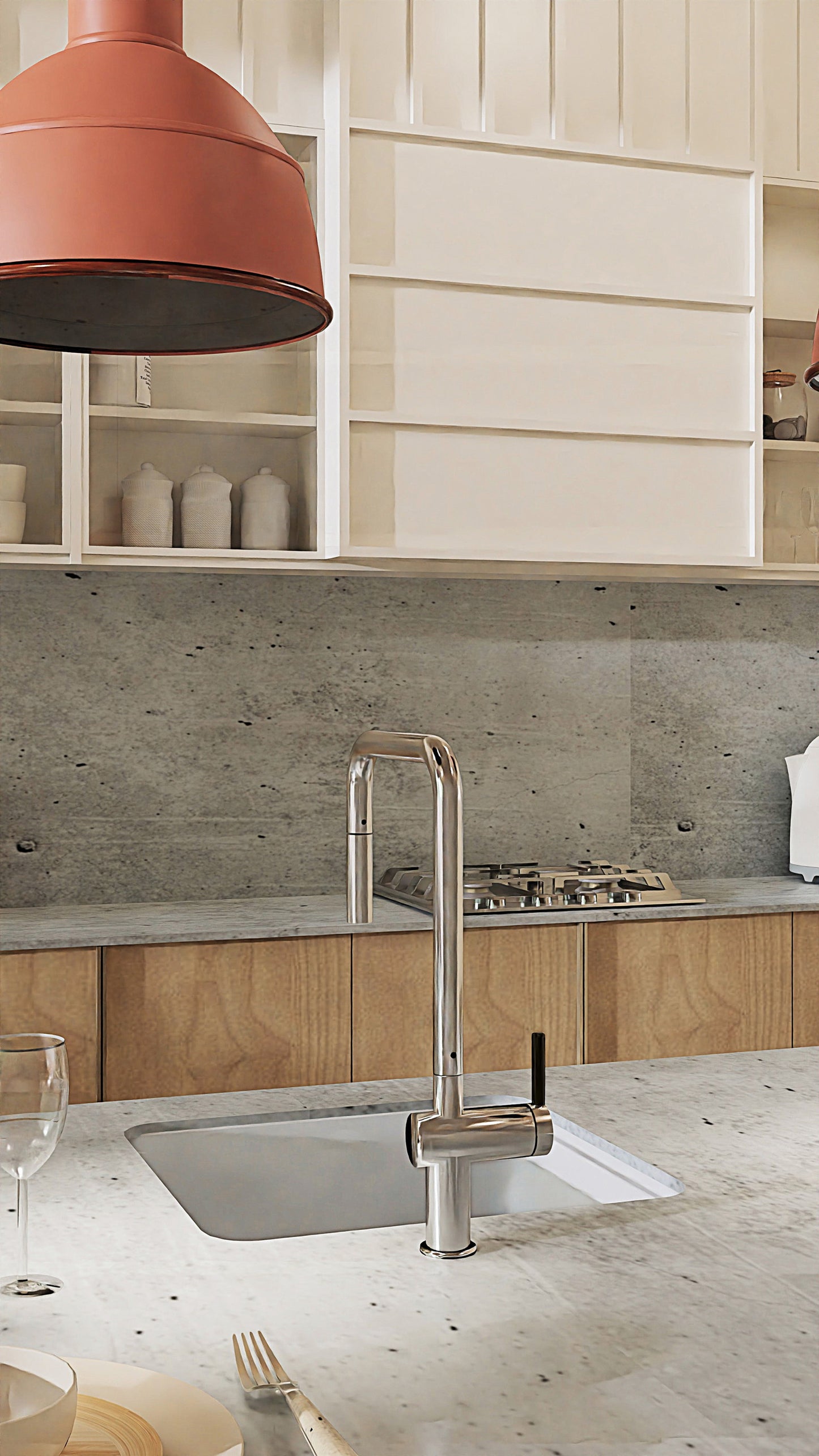 1-bļodas granīta izlietne Momi 500 x 450 x 230 metāliski pelēka - N1 Home