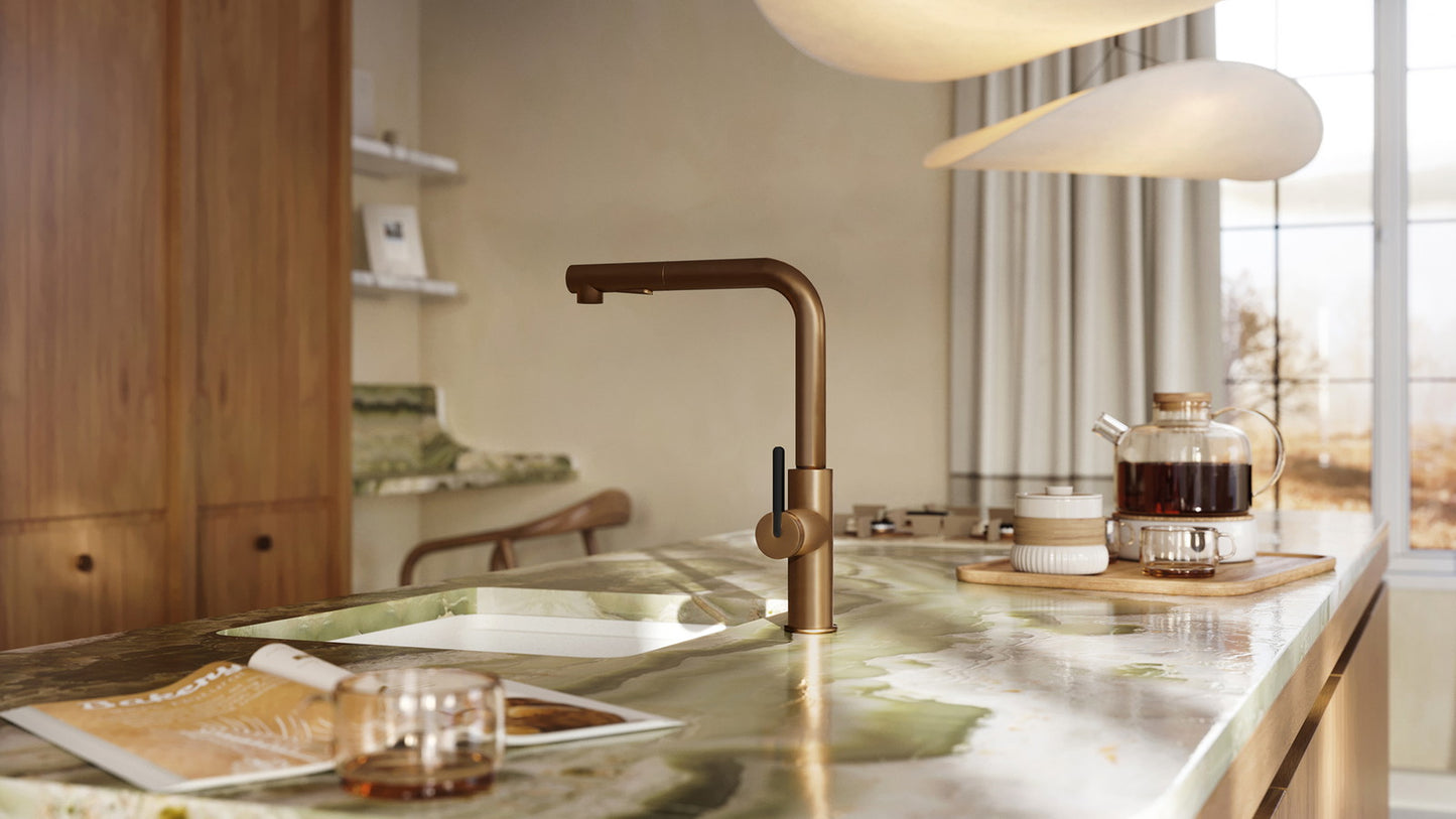 1-bļodas granīta izlietne Momi 500 x 450 x 230 grafīta metālisks - N1 Home