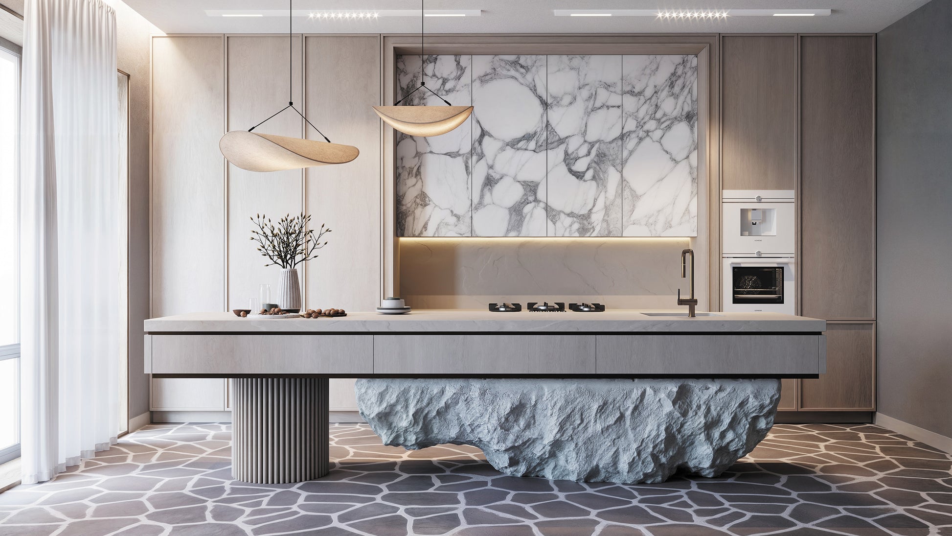 Virtuves jaucējkrāns ar izvelkamu snīpi Momi 408 mm titanium - N1 Home