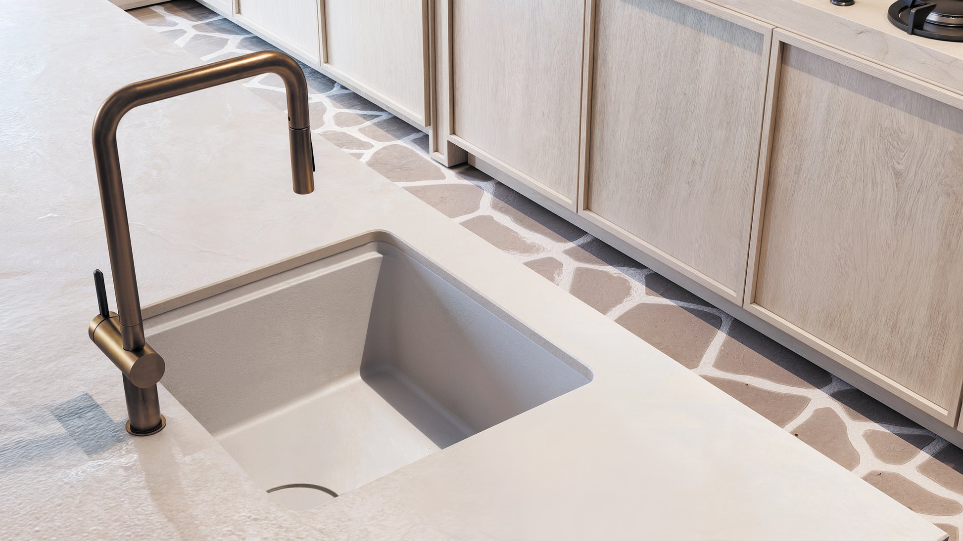 Virtuves jaucējkrāns ar izvelkamu snīpi Momi 408 mm nero - N1 Home