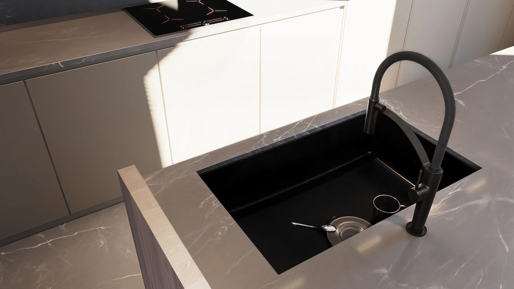 Virtuves maisītājs ar elastīgu snīpi - 2 veidu sprauslas Corda 435 mm hroms - N1 Home