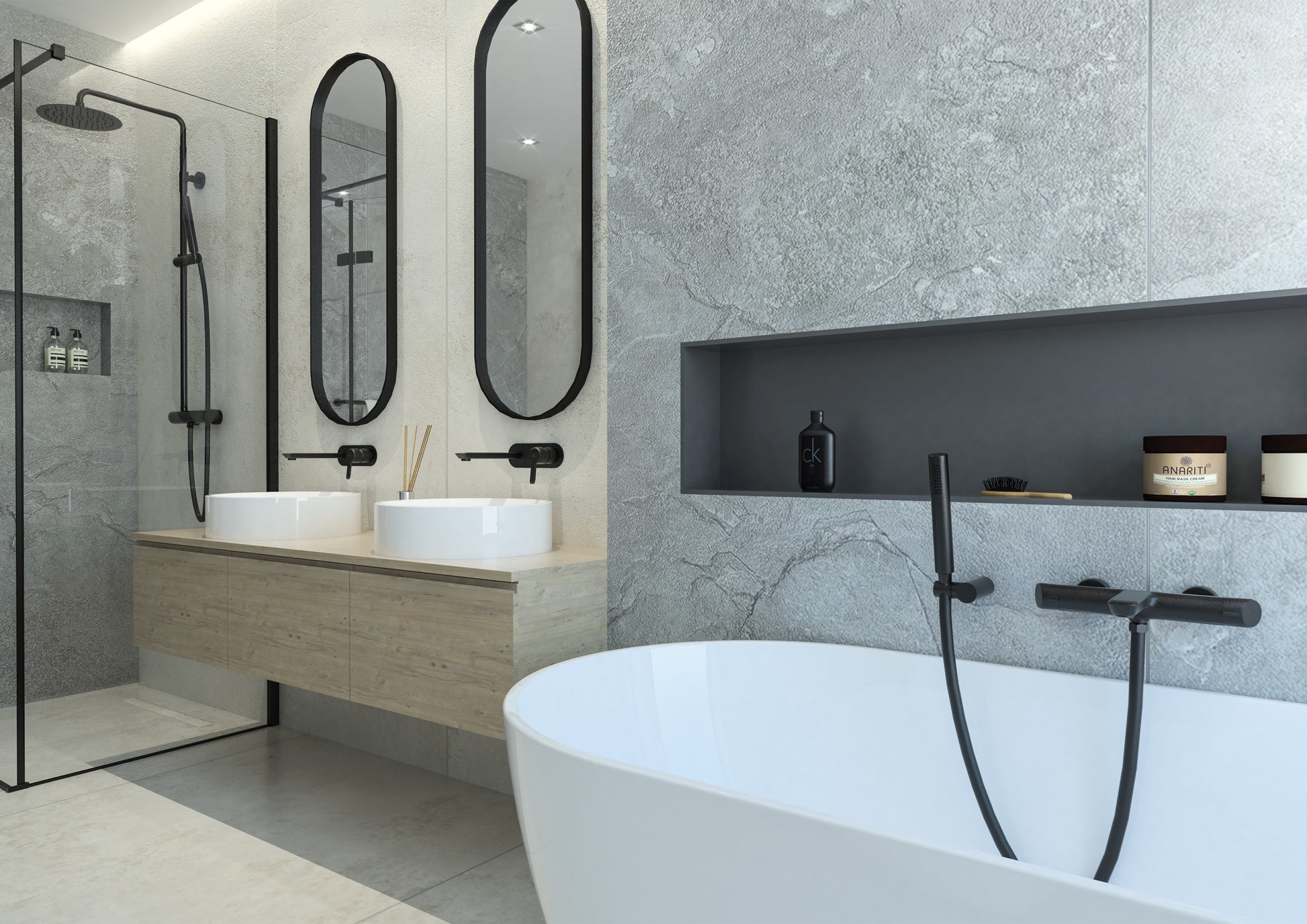 Iebūvēts izlietnes maisītājs Arnika 252 mm nero - N1 Home