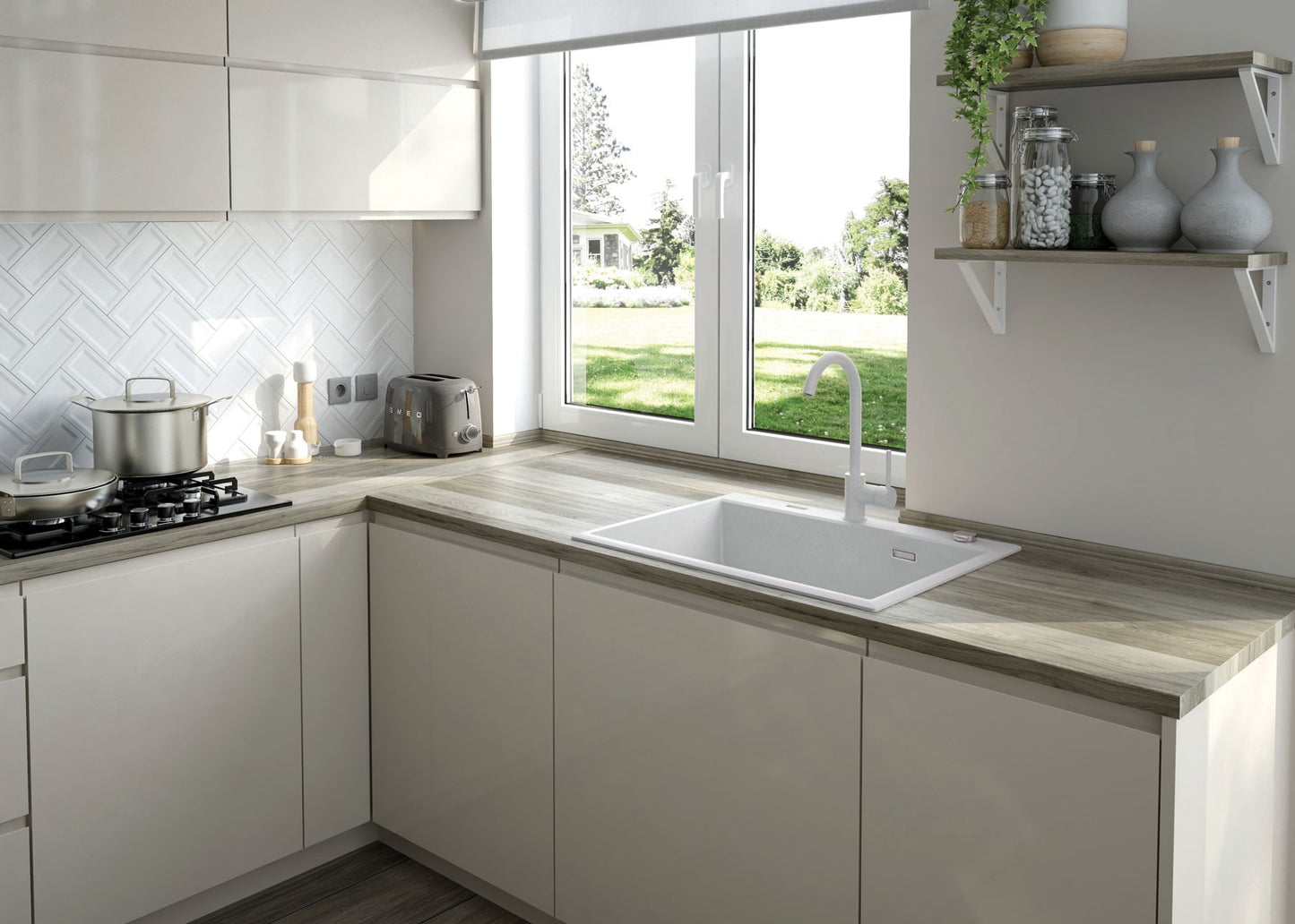 Virtuves jaucējkrāns Nemezja 350 mm antracīta metālika - N1 Home