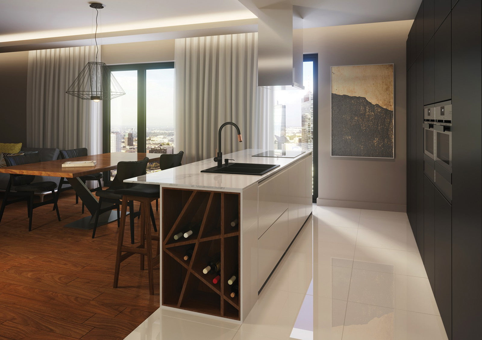 1,5 bļodiņas granīta izlietne Eridan 600 x 520 x 203 antracīta metālika - N1 Home