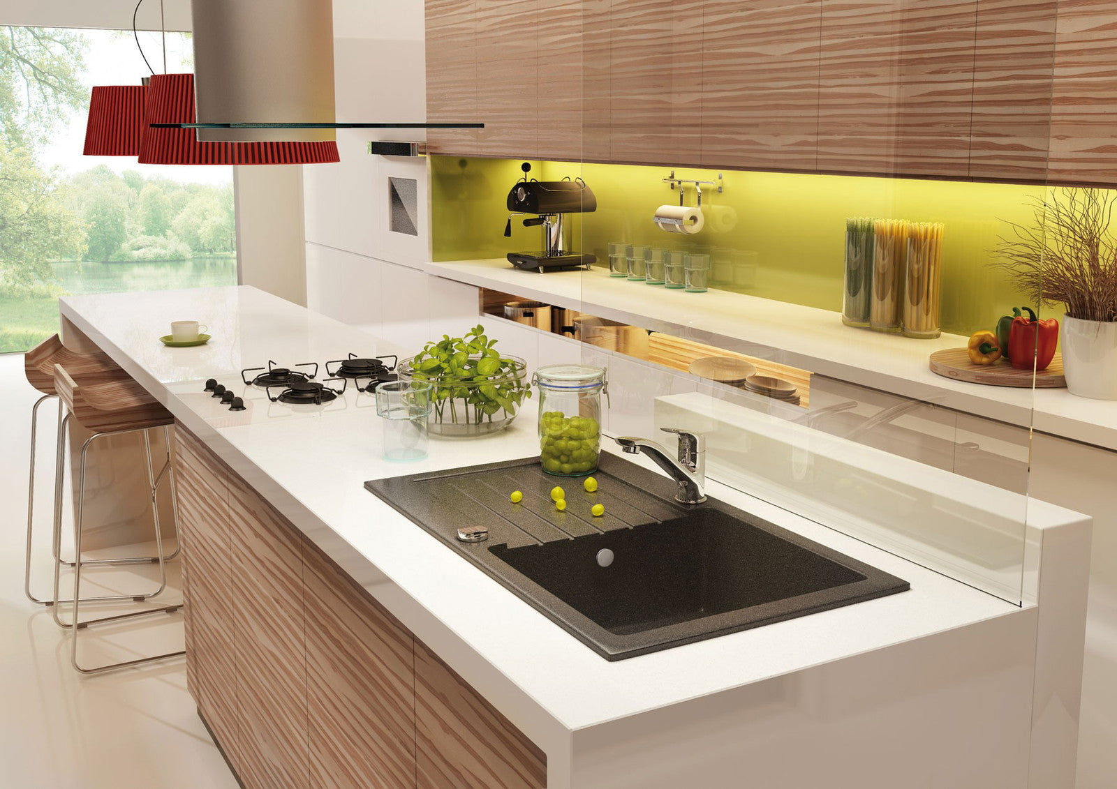 Granīta izlietne ar jaucējkrānu Zorba 580 x 440 x 164 alabastrs - N1 Home