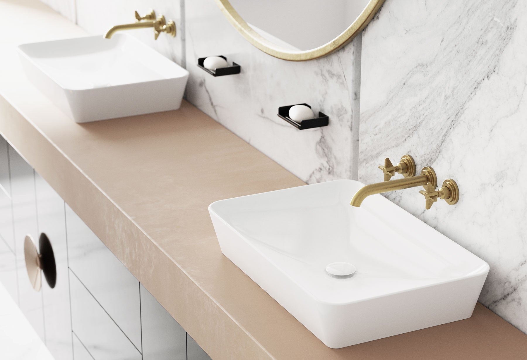 Iebūvēts izlietnes maisītājs Temisto 198 mm brass - N1 Home