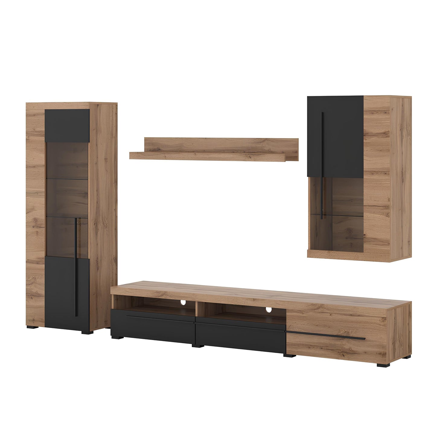 Sienas bloks Rogos 255/160/40 cm Votan ozols/melns