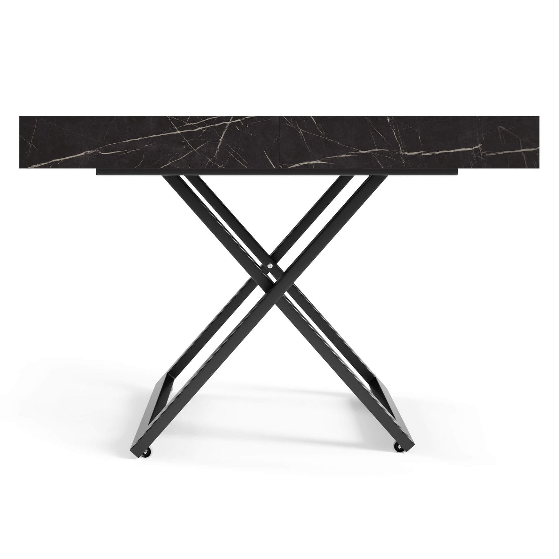 Galds Tiks U 27-80/120-200/80 cm balts hromix/zelts - N1 Home