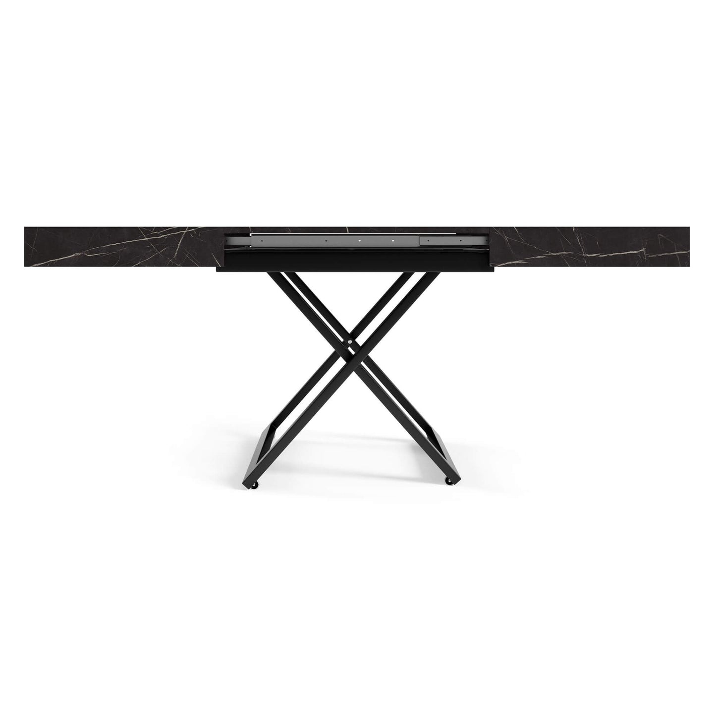 Galds Tiks U 27-80/120-200/80 cm balts hromix/zelts - N1 Home