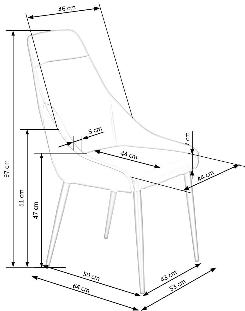 SD tumši pelēks krēsls 53/64/97/47 cm