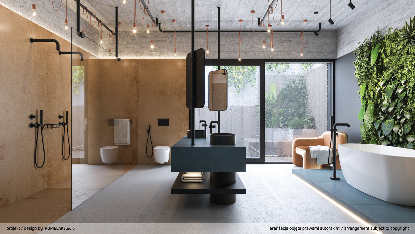 Izlietnes maisītājs, augsts, ar taisnstūra snīpi Silia 305 mm nero - N1 Home