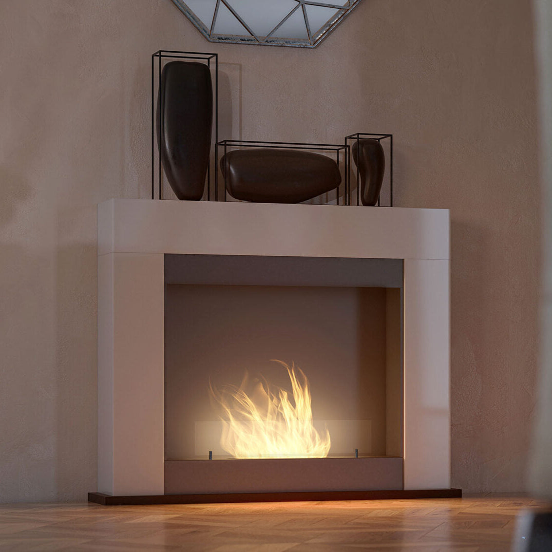 Biokamīns Ports 2 110/87/22 cm balts - N1 Home