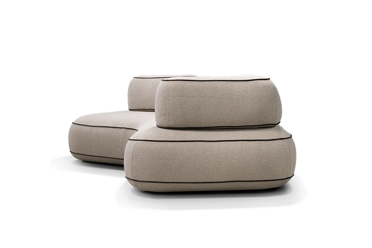 Dīvānd-krēsls Skew U Befame 72/224/183 cm bēšs - N1 Home