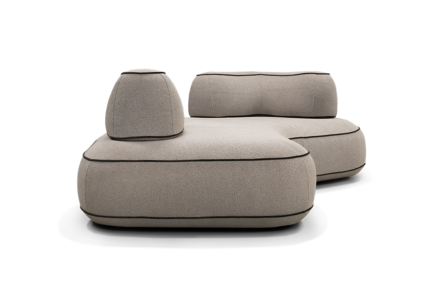 Dīvānd-krēsls Skew U Befame 72/224/183 cm bēšs - N1 Home