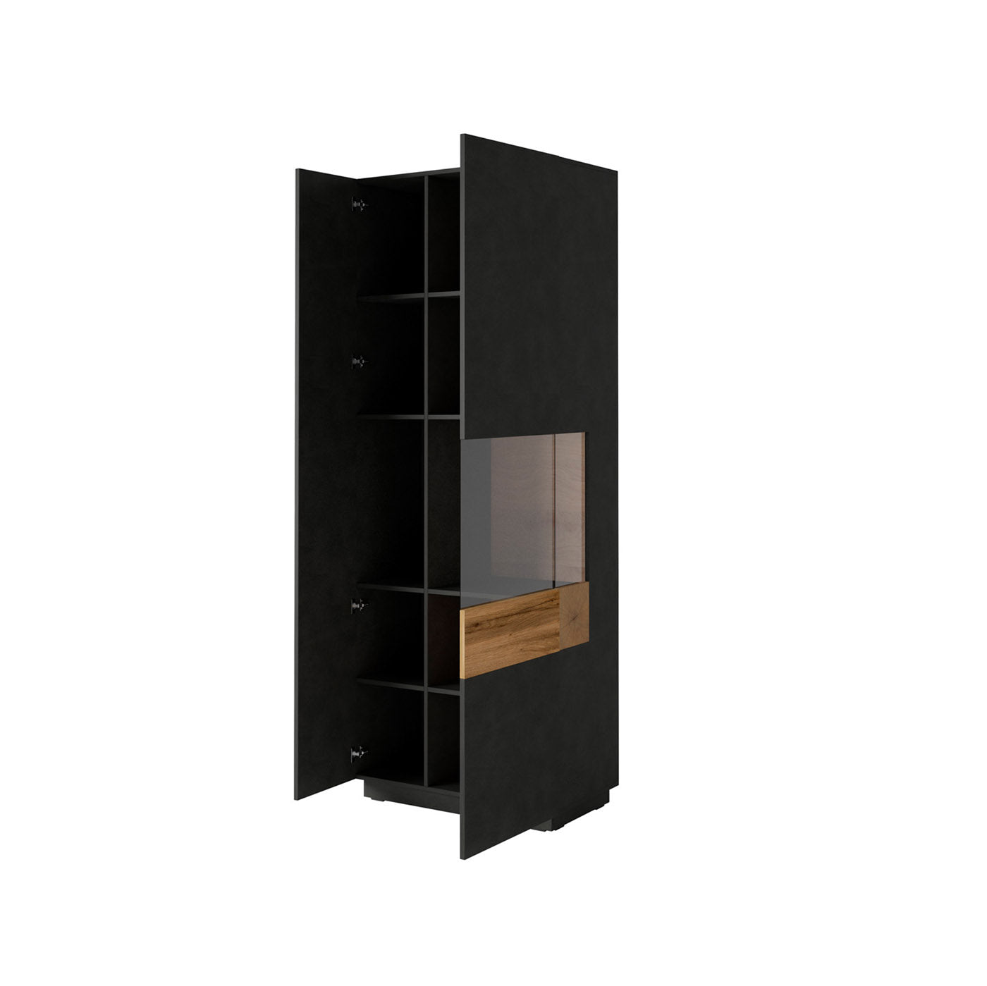 Skapis Solani 80/207/40 cm antracīts/Votan ozols