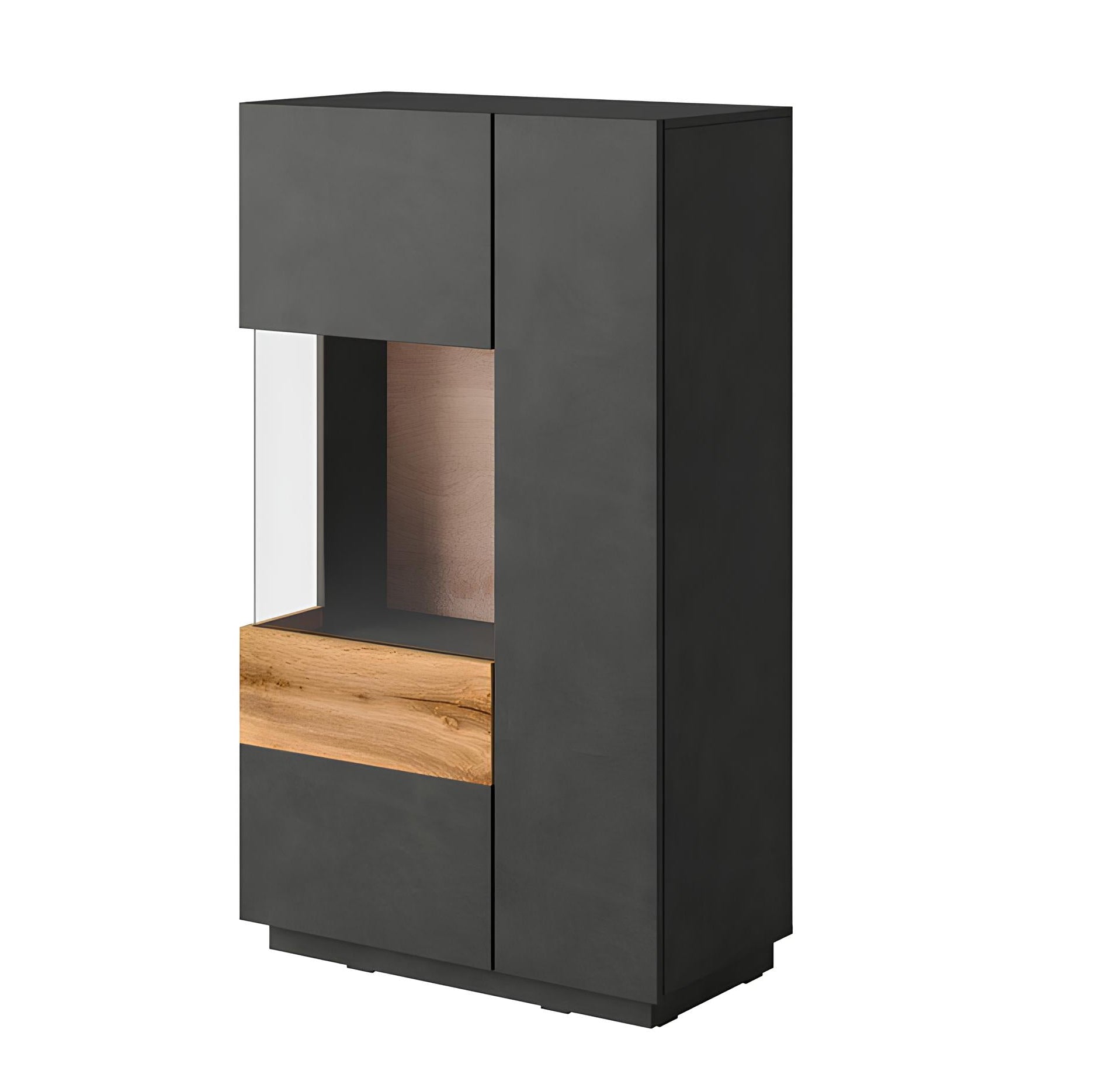 Skapis Solani 80/139/40 cm antracīts/Votan ozols - N1 Home