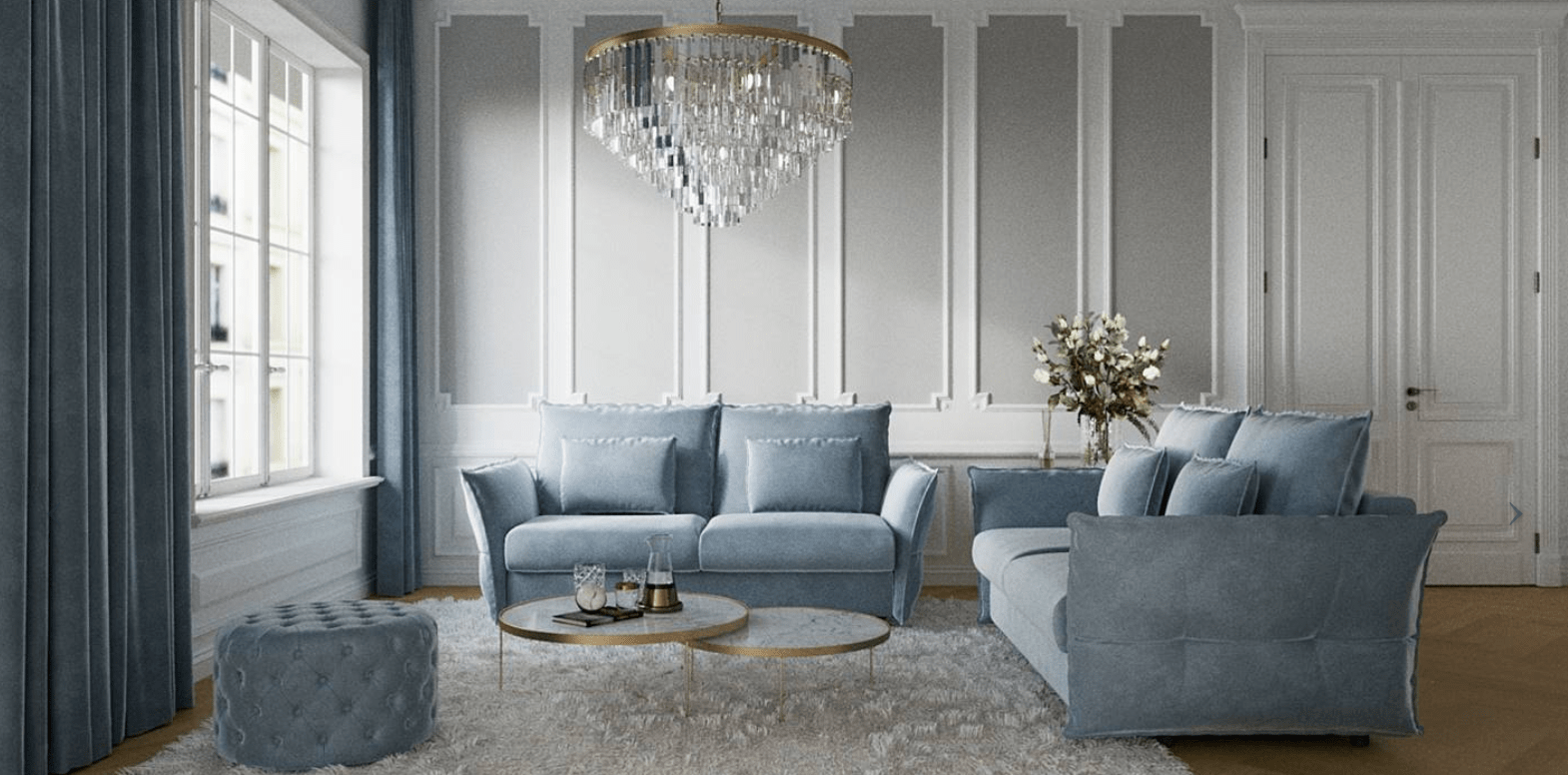 Dīvāns Verona Befame 195/98/106; 221/98/106 cm sinepes - N1 Home