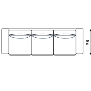 Dīvāns Soprano Befame 88/296/98 cm pelēks - N1 Home