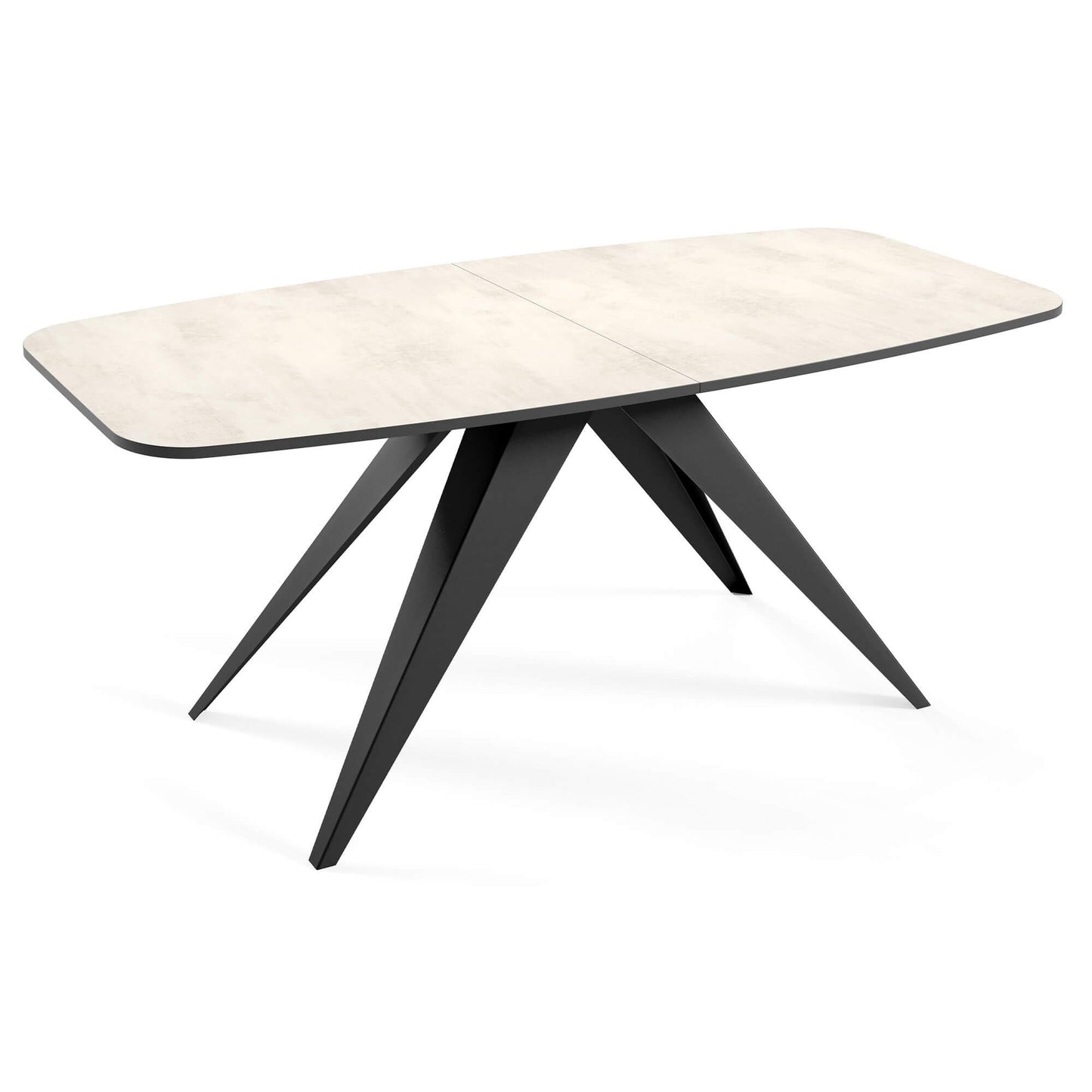 Galds Fery 76/160/80; 76/180/90 cm balts hromix/melns - N1 Home