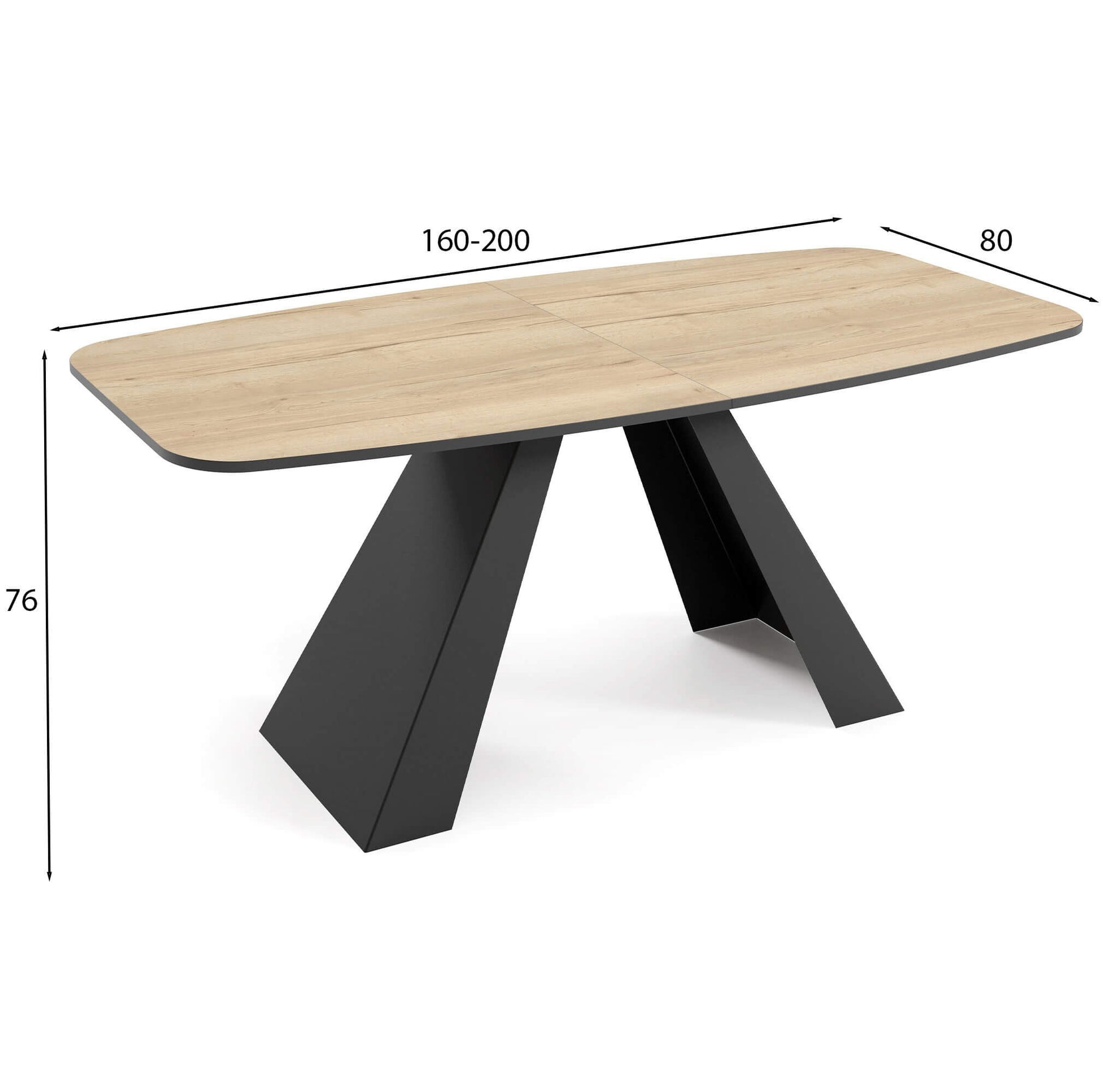 Galds Myra 160/76/80 cm Arktiks  balts - N1 Home
