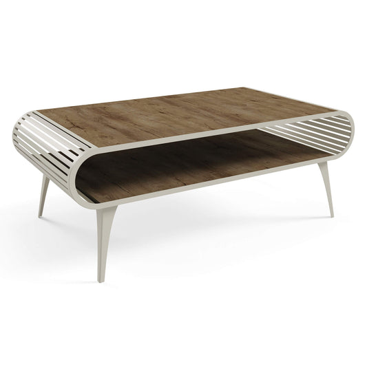 Kafijas galds Aristas 120/60/44 cm Lefkas ozols/kašmirs - N1 Home